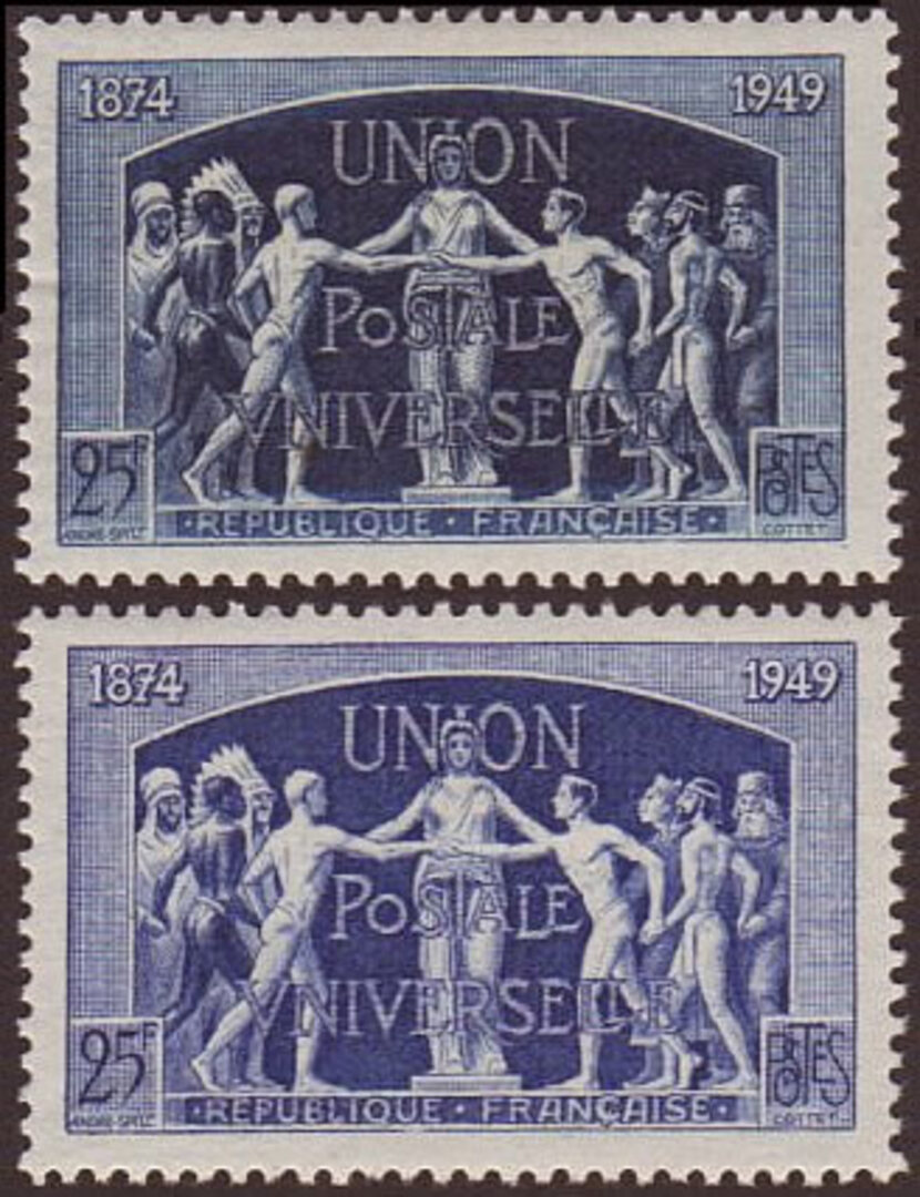 France 1949 UPU- Rare unissued colour