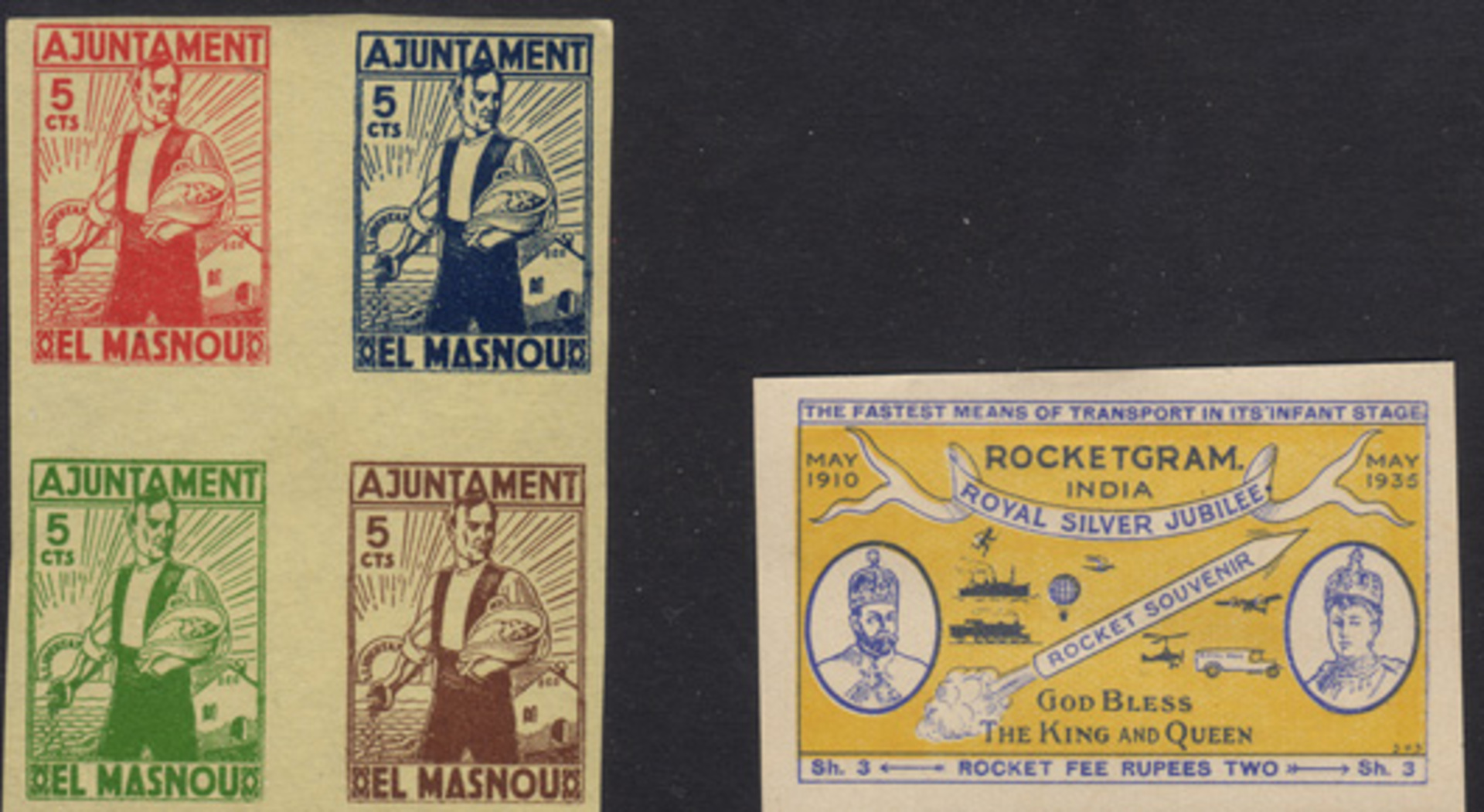 Poster stamps from The Cinderella Stamp Club