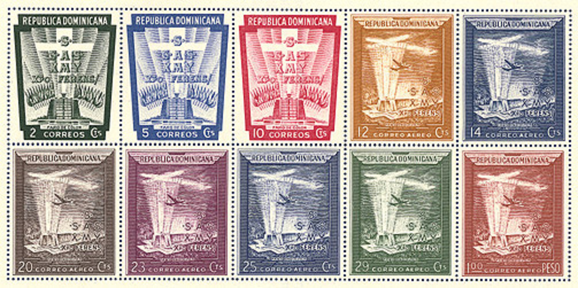 Columbus Lighthouse stamps